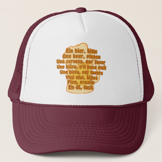 De Camionero BEER en idiomas gorra - elegir color (Anverso)