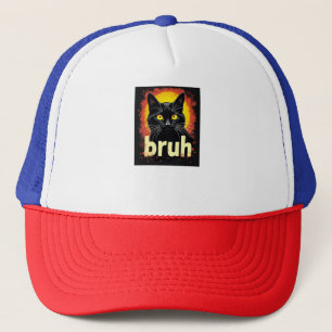 De Camionero Black Cat Bruh Meme - Funny Cat Gorra