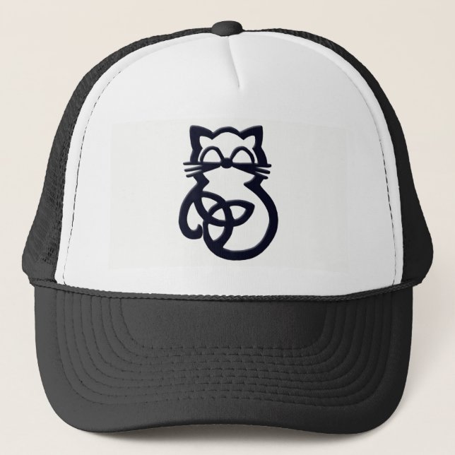 De Camionero Black Trinity Knot Celtic Cat Gorra (Anverso)