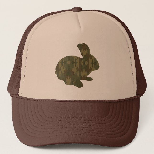 De Camionero Camouflage Silhouette Easter Bunny Gorra (Anverso)