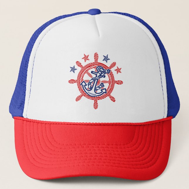 De Camionero Capitán Gorra Náutico Primer Gorra (Anverso)