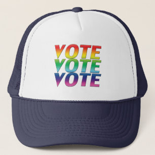 De Camionero colores del arcoiris del orgullo del voto - gorra