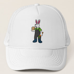 De Camionero Conejo como granjero con zanahoria y Gorra