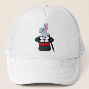 De Camionero Conejo en la magia con la mano y el Gorra