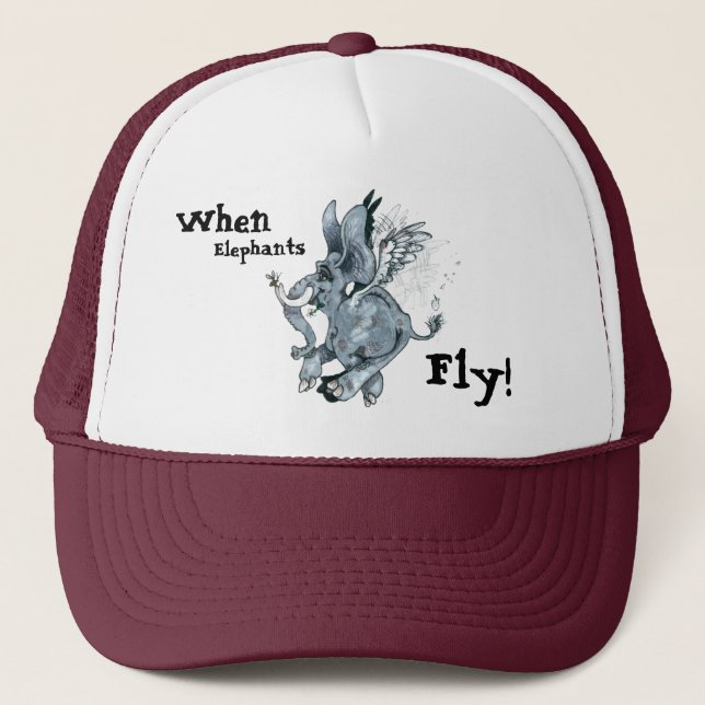 De Camionero ¡Cuando los elefantes vuelan! Gorra (Anverso)