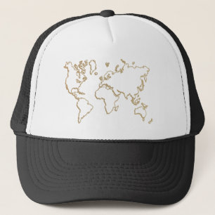 De Camionero diseño del gorra del mapa del mundo