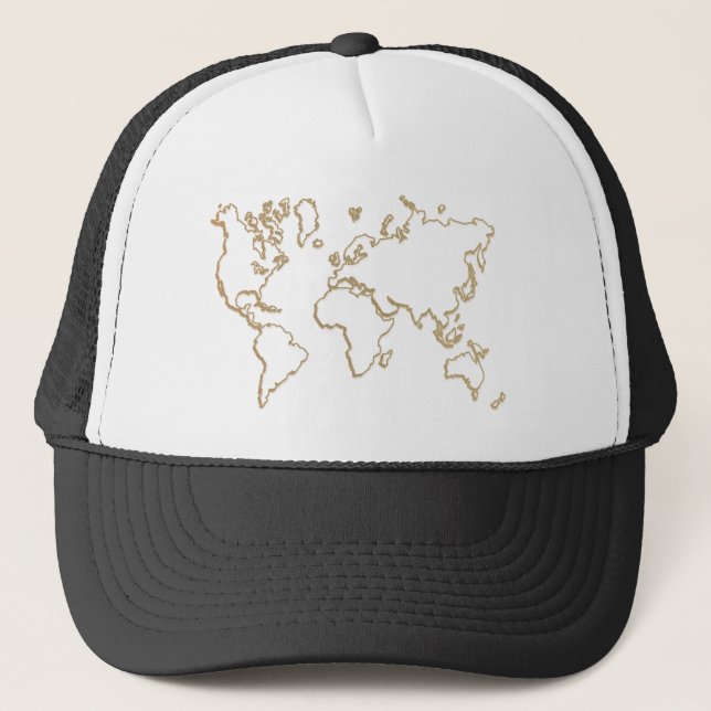 De Camionero diseño del gorra del mapa del mundo (Anverso)