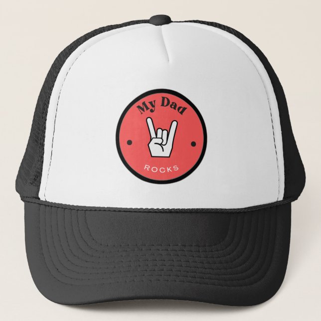 De Camionero ¡Diversión! Gorra Opener - ¡Mi papá ROCKS! (Anverso)