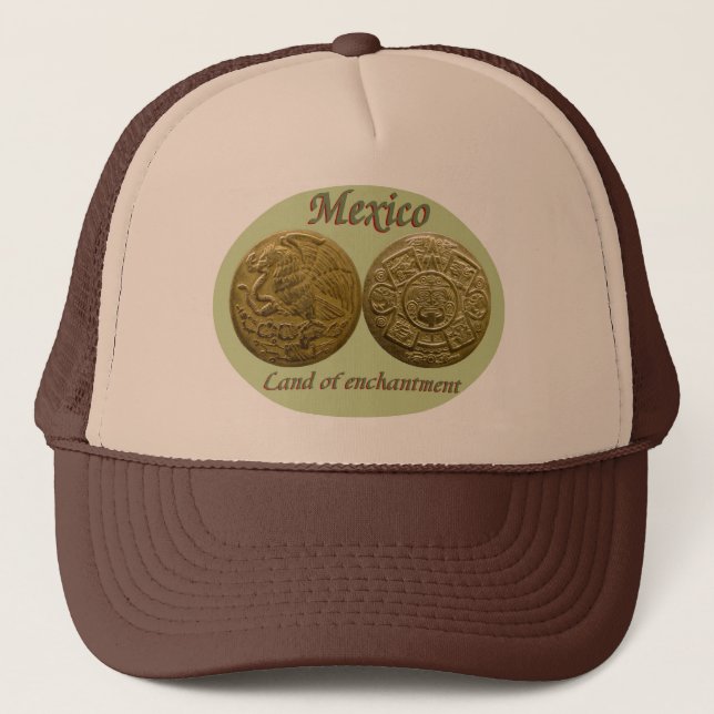 De Camionero Eagle y gorra azteca del disco del sol (Anverso)