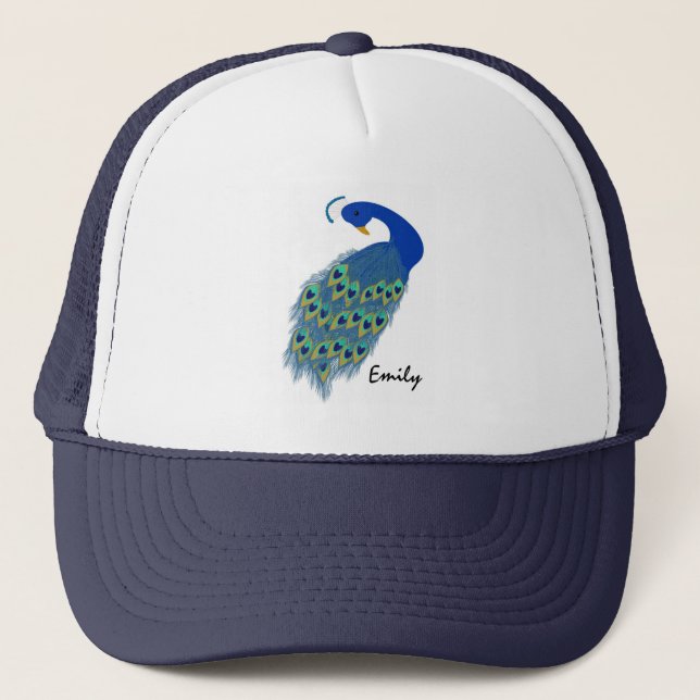 De Camionero El pavo real verde personalizado diseña el gorra (Anverso)