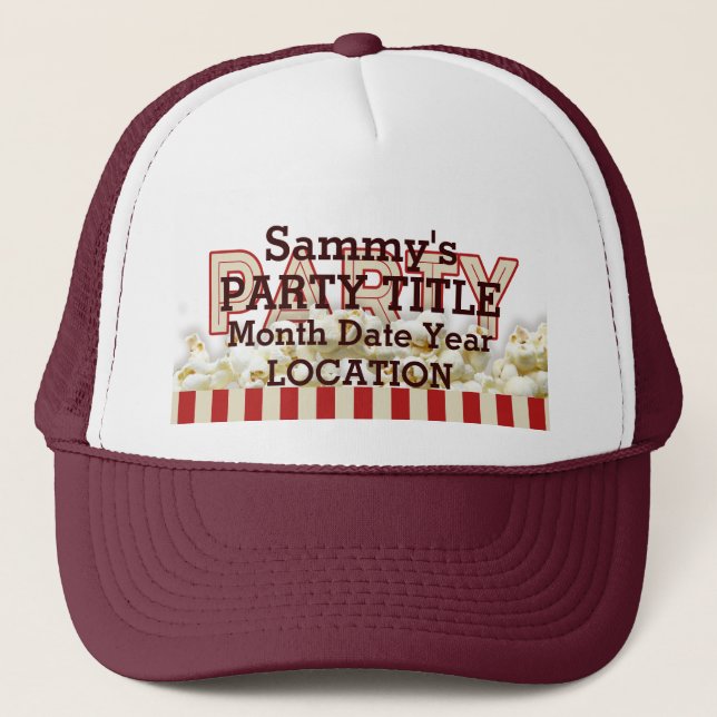 De Camionero Es tu Gorra Fiesta personalizado estilo palomitas  (Anverso)
