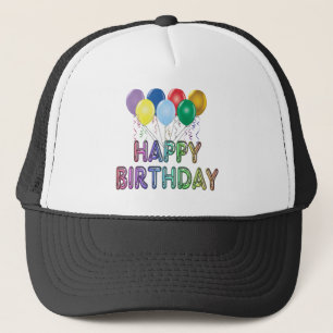 De Camionero Feliz cumpleaños con el gorra del cumpleaños del