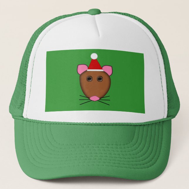 De Camionero Feliz Gorra del ratón navideño (Anverso)