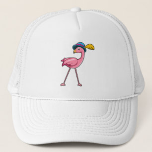 De Camionero Flamingo con Gorra y pluma