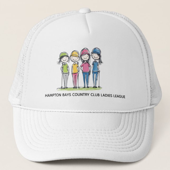 De Camionero Funny Personalizado Golf Gorra - Damas League Edit (Anverso)
