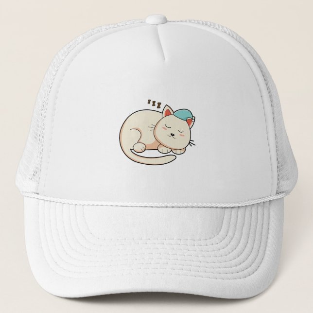 De Camionero Gato durmiendo con gorra nocturna (Anverso)