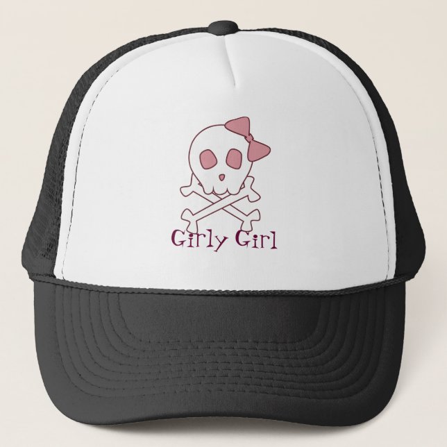 De Camionero Girly Skull Gorra (Anverso)