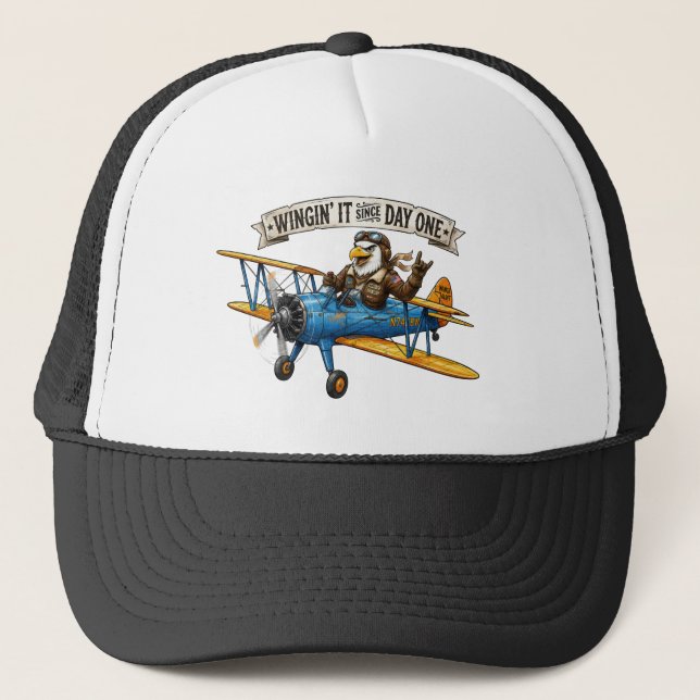De Camionero Gorra Águila Improvisando (Anverso)