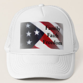 De Camionero Gorra American Flag Family, Faith & Freedom