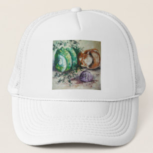 De Camionero Gorra Ann Hayes pintando conchas marinas