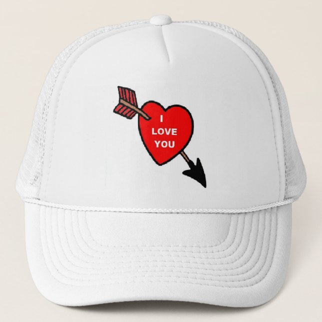 De Camionero Gorra Arrow Thru Heart Red, Te Amo (Anverso)