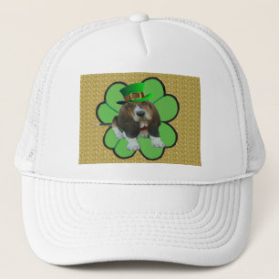 De Camionero Gorra Basset Hound Happy St Patrick's Day Clover