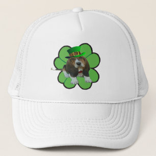 De Camionero Gorra Basset Hound Happy St Patrick's Day Clover