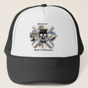 De Camionero gorra blanco del fondo