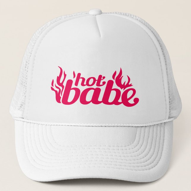 De Camionero gorra blanco y rosado caliente (Anverso)