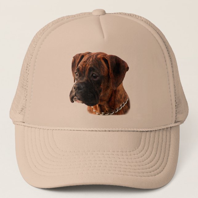 De Camionero Gorra Brindle del perrito del boxeador (Anverso)