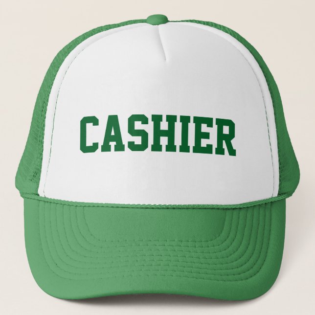 De Camionero GORRA CASHIER con texto verde (Anverso)