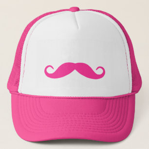 De Camionero Gorra con Bigote Rosa