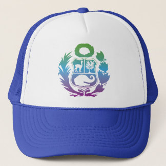 De Camionero Gorra con escudo del Perú en degrade turquesa