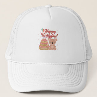 De Camionero Gorra con Feliz cumpleaños y Pastel