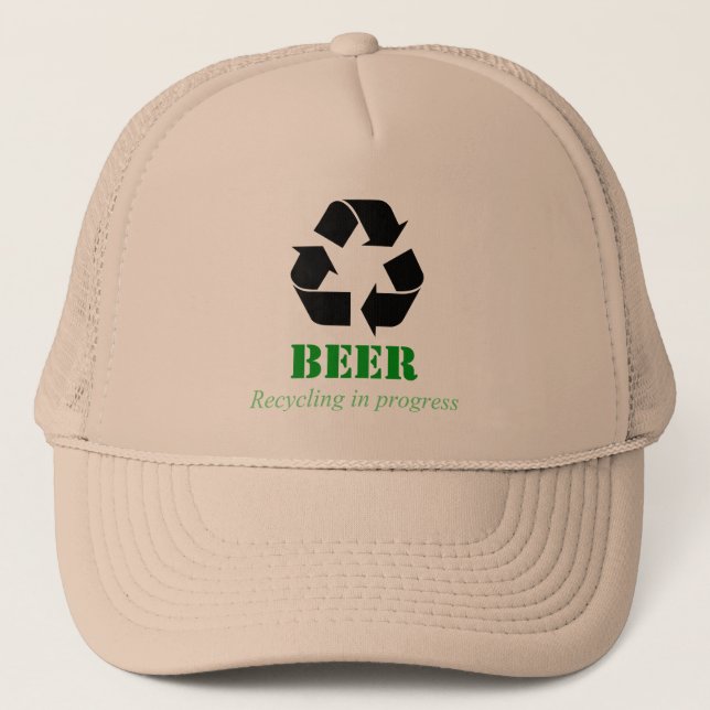 De Camionero Gorra con la cerveza divertida que recicla decir (Anverso)