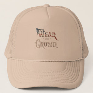 De Camionero gorra con texto que lleva la corona
