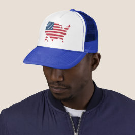 De Camionero Gorra con visera americana mapa USA bandera patrió