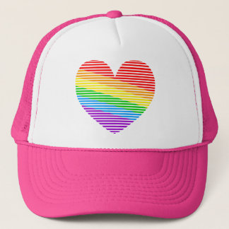 De Camionero Gorra Corey Tiger 80s Rainbow Stripe Heart Trucker