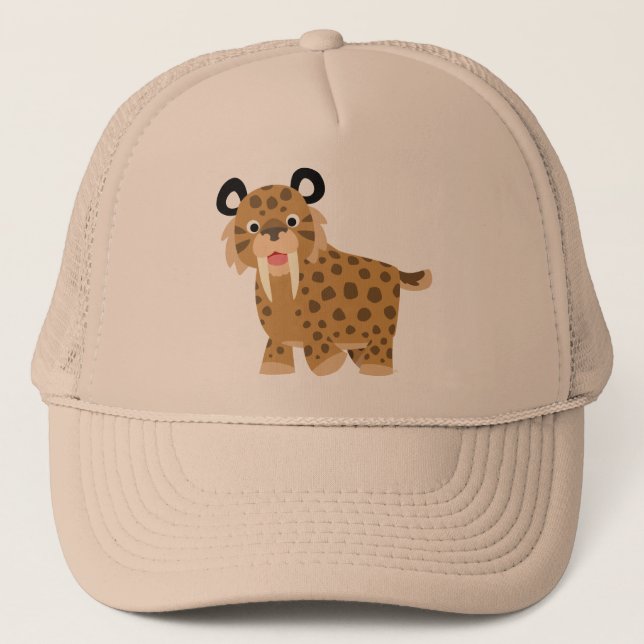 De Camionero Gorra Cute Happy Personalizado Smilodon (Anverso)