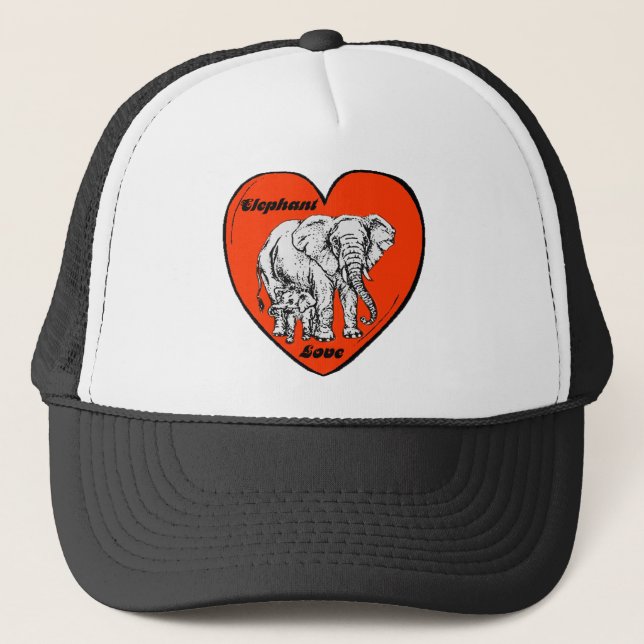 De Camionero Gorra del amor del elefante (Anverso)