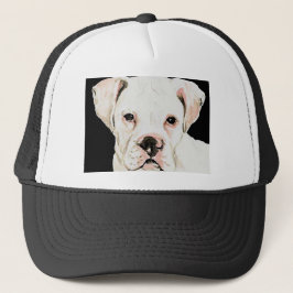 De Camionero Gorra del arte del perro del "boxeador blanco"