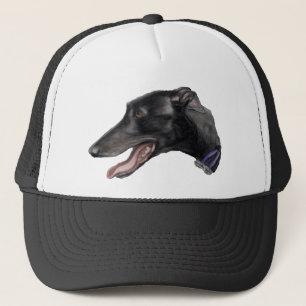 De Camionero Gorra del arte del perro del "galgo negro"