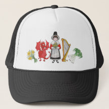 Gorra del camionero: Galés, narcisos, dragón,