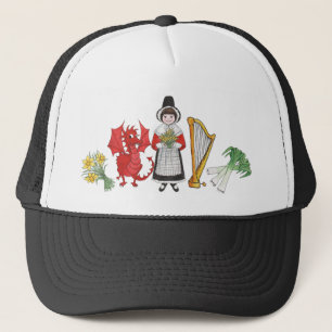 De Camionero Gorra del camionero: Galés, narcisos, dragón,