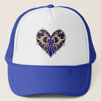 De Camionero Gorra del corazón azul filigrí
