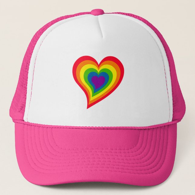 De Camionero Gorra del corazón del arco iris (Anverso)