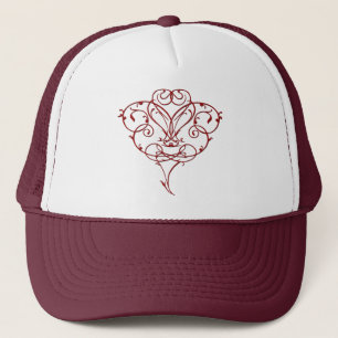 De Camionero Gorra del corazón floral