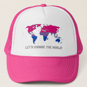 De Camionero Gorra del orgullo bisexual mapa del mundo