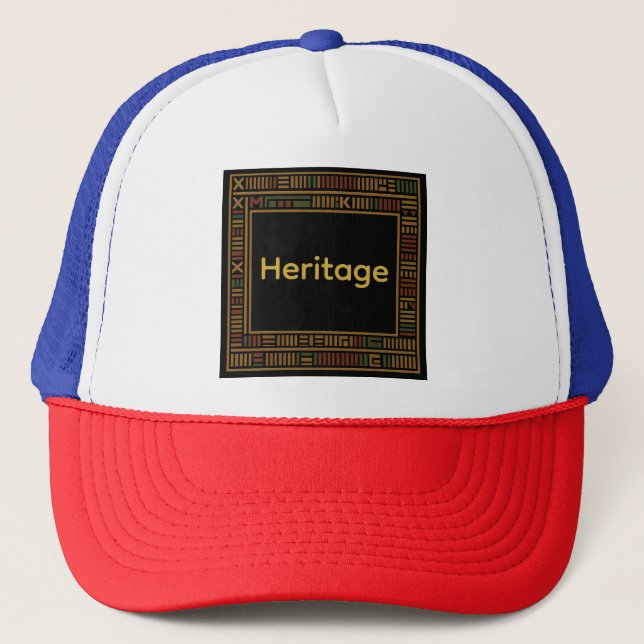 De Camionero Gorra del patrón africano del kente dorado (Anverso)