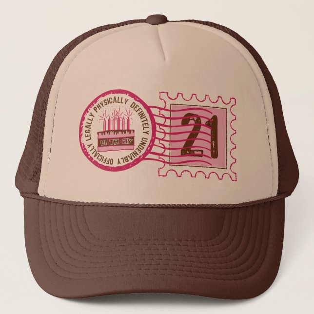 De Camionero Gorra del sello 21 del cumpleaños (Anverso)